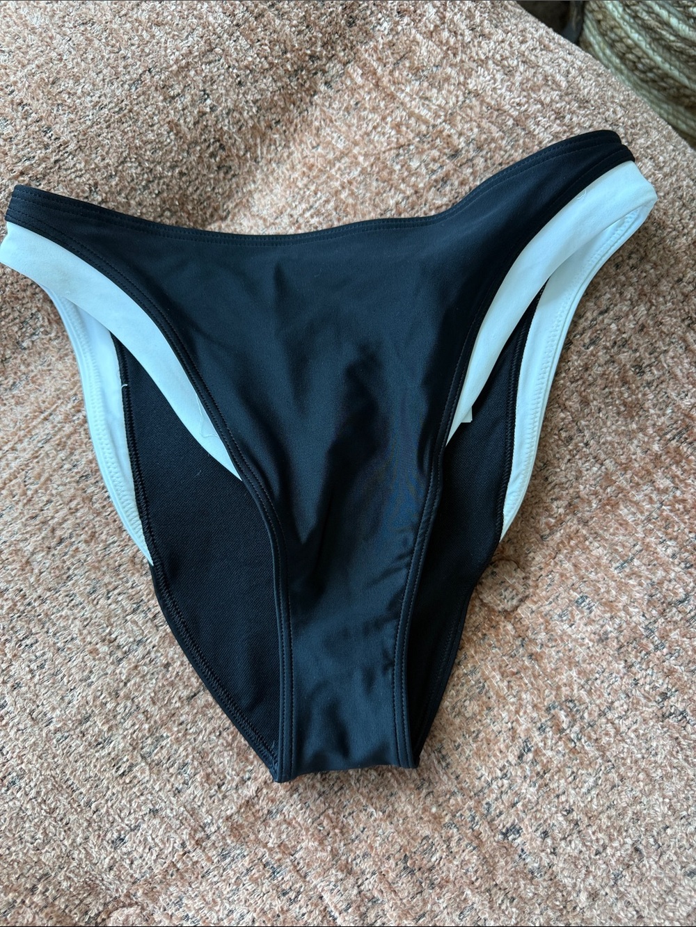 Abercrombie & Fitch Black and White High-Cut Bikini Bottom